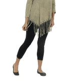 Mineral Washed Cotton Legging Capri, Black