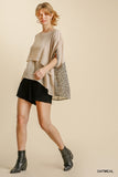 Animal Print Layered Top, Oatmeal