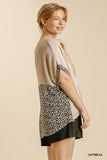 Animal Print Layered Top, Oatmeal