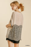 Animal Print Layered Top, Oatmeal