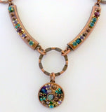 Michal Golan Deep Purple Multi Color Triple Circle Necklace