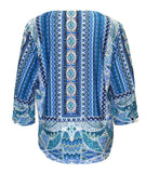 Peggi Abstract Print Top, Blue