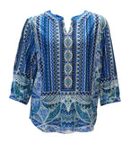 Peggi Abstract Print Top, Blue