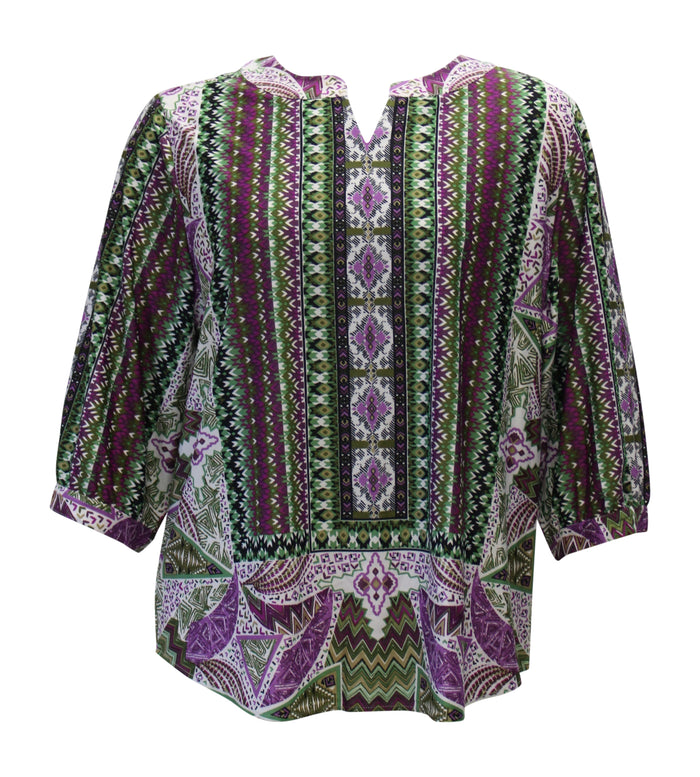 Peggi Abstract Print Top, Purple