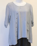 Azalea Silky Woven Top, Pewter