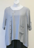 Azalea Silky Woven Top, Pewter