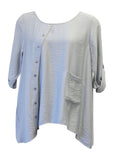 Azalea Silky Woven Top, Pewter