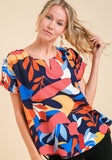 umgee usa abstract print short sleeve top