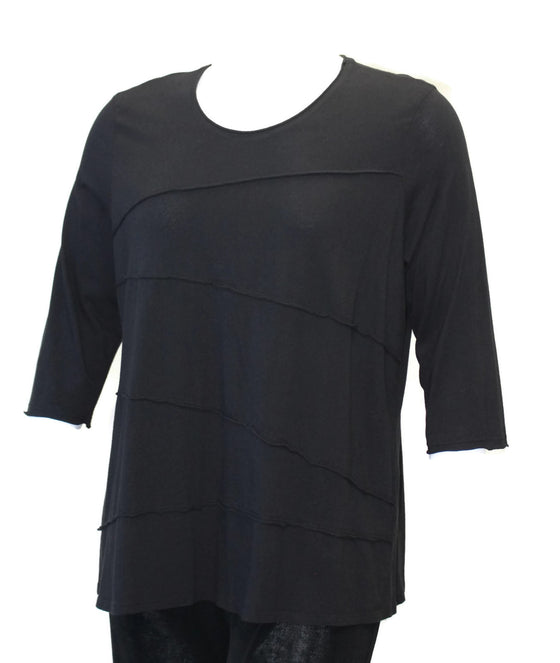 Tucked Cotton Top, Black