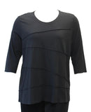 Tucked Cotton Top, Black