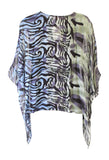 Multicolored patterned garment on a white background