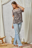 Embroidered Paisley Babydoll Top