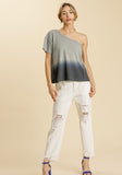 Umgee usa One Shoulder Ombre Top