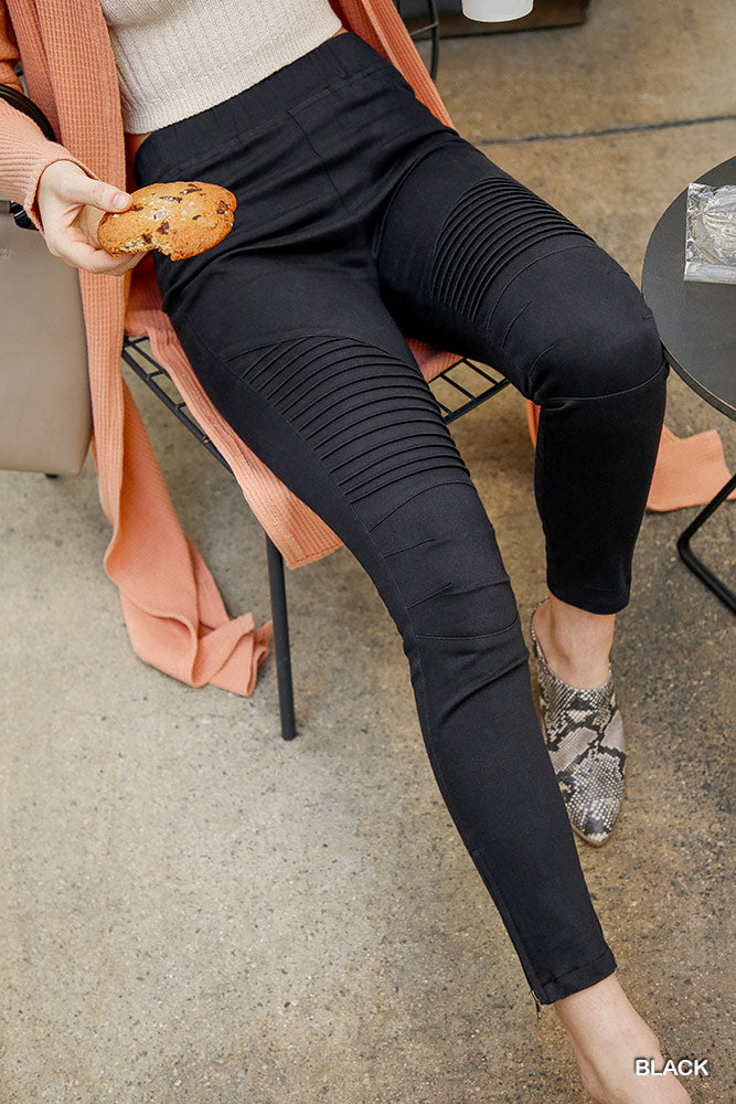 umgee Washed Moto Jeggings, Black – Violet Skye Boutique