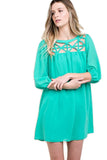 Lattice Baby Doll Dress, Green