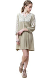 Lace Peasant Dress, Taupe