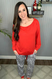 Slouchy Top, Red