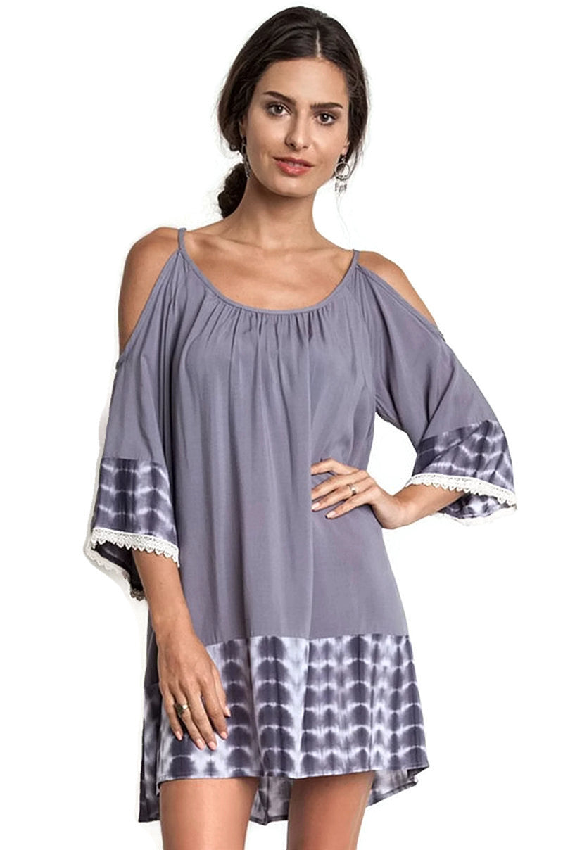 grey and white tie dye dress NWT Sonoma Grey Tie Dye Print Knit Summer Dress Size PXS Retail $30.00
