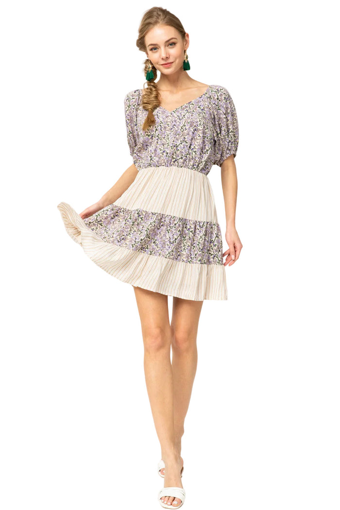 entro usa Multi-Print Surplice Dress