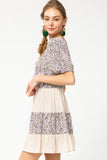 Multi-Print Surplice Dress