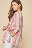 South Beach Embroidered Top, Striped