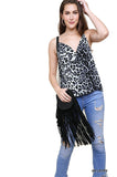 Snow Leopard Tank Top, Black