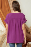 Fringe & Pocket Gauze Tunic, Plum