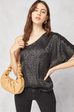 entro tonal leopard one shoulder top