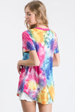 Splatter Tie Dye Sequin Top, Yellow