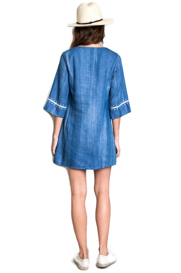 Embroidered Denim Dresses - Umgee Embroidered Denim Dresses - Umgee
