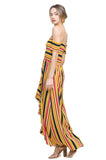 Striped Ruffle Tulip Maxi Dress, Sunray