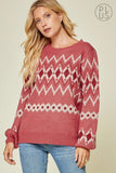 Geometric Sweater, Marsala