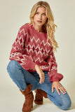 Geometric Sweater, Marsala