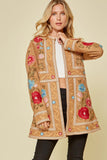 andree by unit / savanna jane Embroidered Sueded Jacket, camel