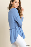 Babydoll Striped Top, Cobalt