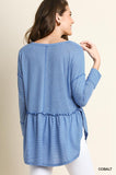 Babydoll Striped Top, Cobalt
