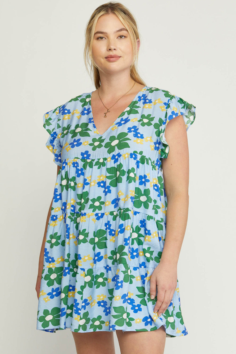 ENTRO USA Floral tiered babydoll Dress Violet Skye Boutique ENTRO USA Floral tiered babydoll Dress Violet Skye Boutique