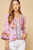South Beach Embroidered Top, Lavender