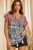 Andree by Unit savanne jane  INK ART Babydoll Embroidered Top