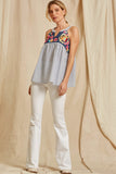 Babydoll Floral Embroidered Top