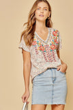 Andree by Unit savanne jane FLORAL EMBROIDERED TOP
