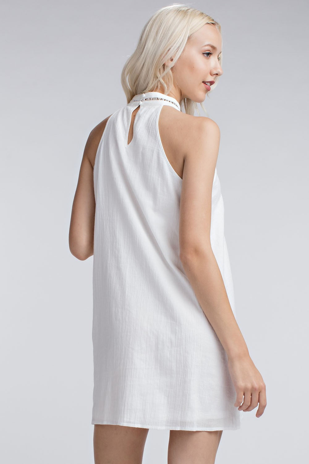 Embroidered Halter Mini Dress, Ivory Violet Skye Boutique Embroidered Halter Mini Dress, Ivory Violet Skye Boutique