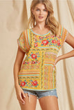 Andree by unit / Savanna Jane embroidered cap sleeve top