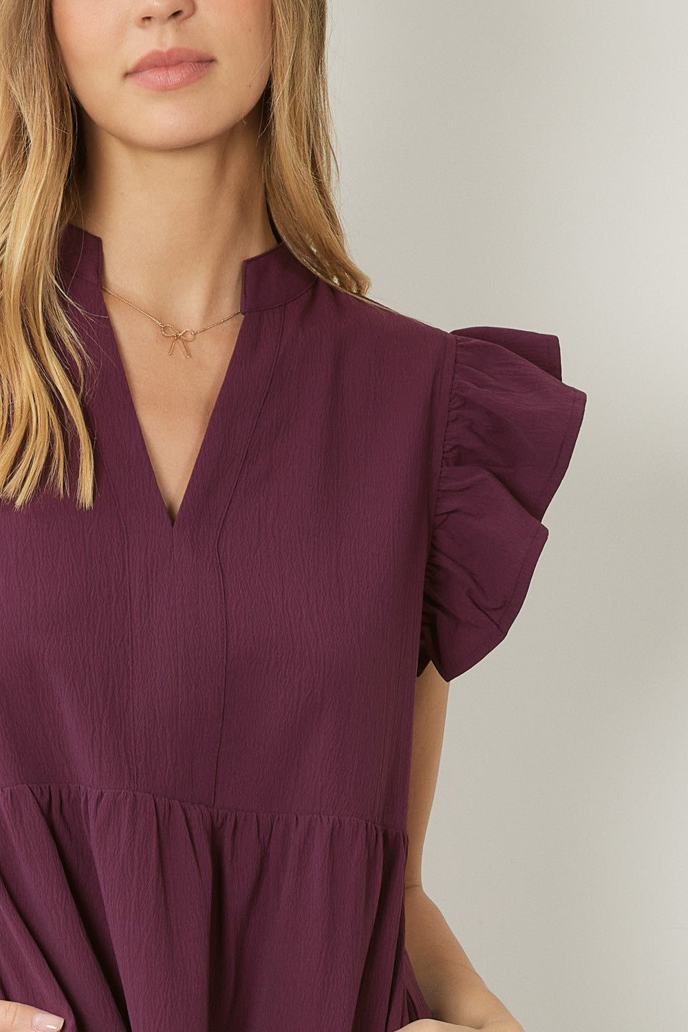 entro purple dress Entro Lilac Elegant Puff Sleeve Mini Dress