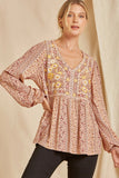 savanna jane / ANDREE BY UNIT Shimmery Floral Paisley Embroidered Top