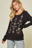 Floral Embroidered Pullover