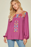 andree by unit / savanna jane Embroidered Babydoll Top