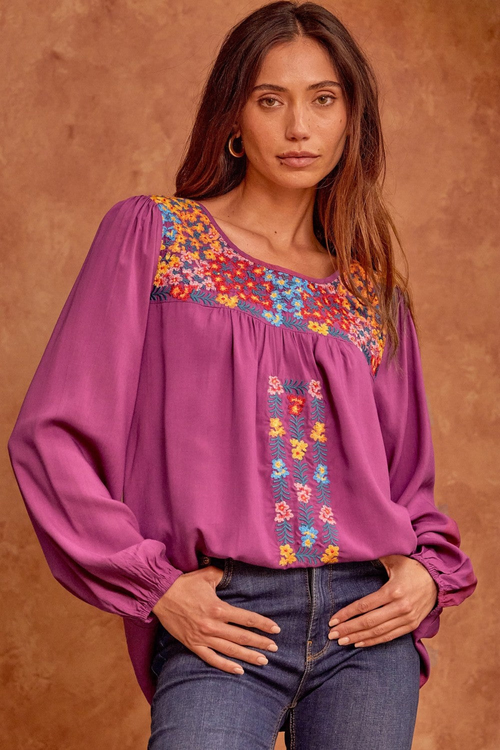 savanna jane / ANDREE BY UNIT Floral Embroidered Peasant Top – Violet Skye  Boutique