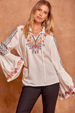 Floral Embroidered Blouse, Ivory