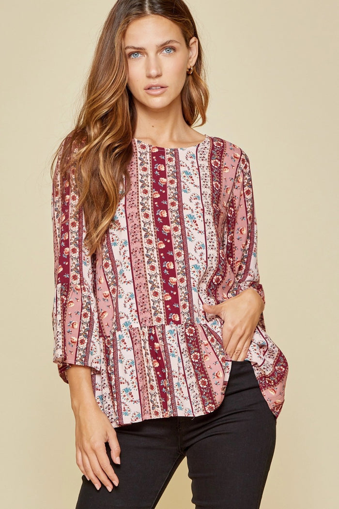 Andree by Unit / SAVANNA JANE Mixed Floral Print Blouse